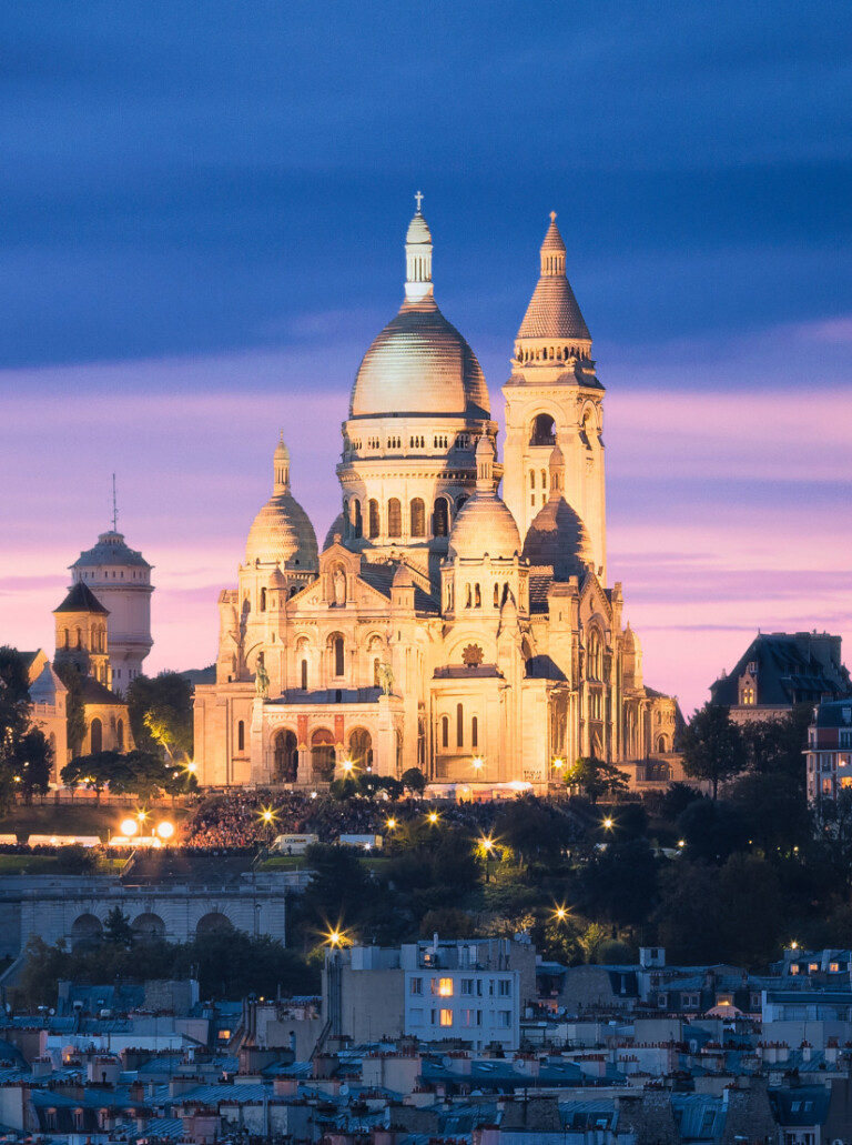 Photo de la Basilique du Sacré-Cœur de nuit